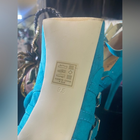 Shoe Dazzle teal 5inch dress shoes, Worn once - Picture 3 of 4